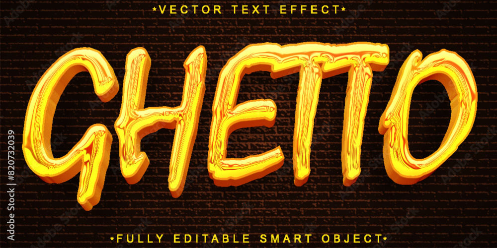 Poster shiny graffiti orange ghetto vector fully editable smart object text effect - Posters
