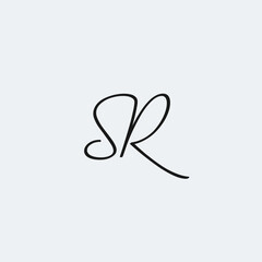 SR monogram logo signature style