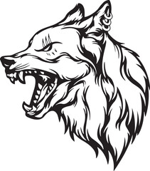wolf head mascot silhouette vector art illustration 