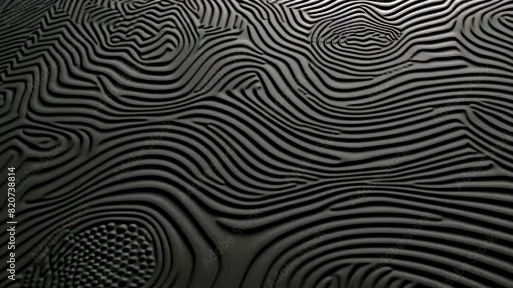 Poster black and white abstract painting with a lot of lines and swirls. the painting has a very dynamic an