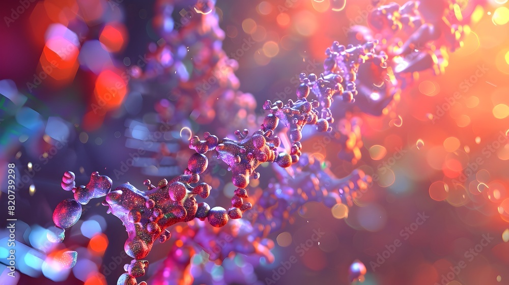 Aufkleber d rendering of a cells dynamic interplay of proteins lipids and nucleic acids a modern laboratory