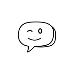 Fototapeta premium message or comment icon with a happy expression