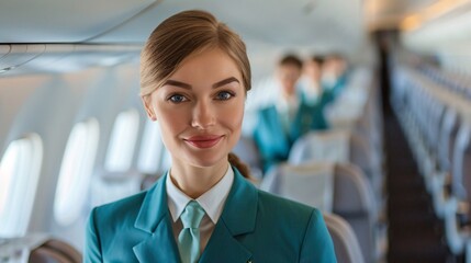 stewardess on board the plane