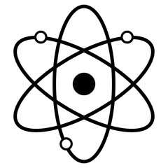 Atom symbol icon. vector illustration