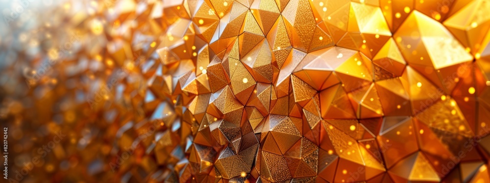 Poster abstract background created by orange triangles lined up to form a beautiful pattern.