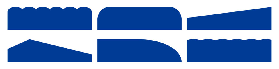 Obraz premium Set of blue separator, dividers footers for bottom of the page website, card, brochure