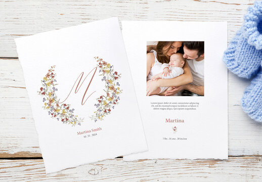 Watercolor Crown New Born Card