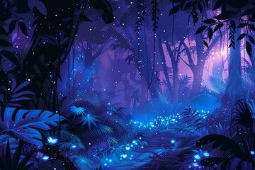 Fototapeta premium fairy painting jungle background