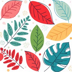 seamless pattern with autumn leaves