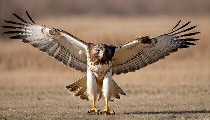 A Hawk With Its Wings Spread Wide Displaying Its Upscaled 4