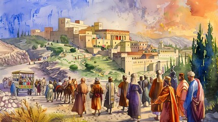 Prophet Daniel&rsquo;s Prayer for His People Biblical Illustration for Inspirational Art