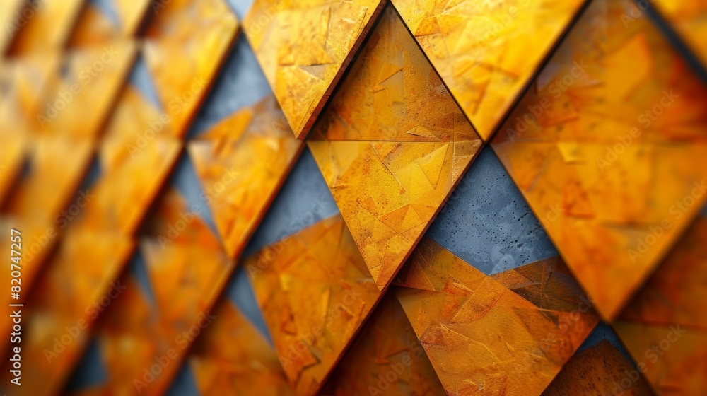 Aufkleber abstract background created by yellow triangles lined up to form a beautiful pattern.