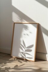Minimalist Blank Frame Mockup with Natural Shadows