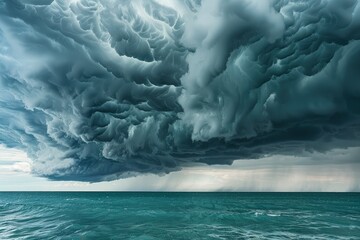 a large storm cloud over a body of water - Powered by Adobe