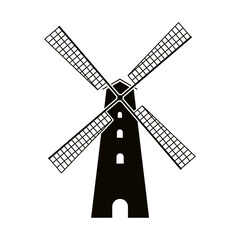 Fototapeta premium Mill icon vector. Windmill illustration sign. Farmhouse symbol. Grinder logo.