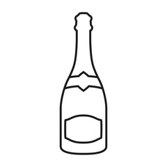 Champagne icon vector. Alcohol illustration sign. Wine symbol. Bottle logo.