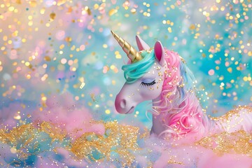 mermaid birthday Rainbow unicorn background glitter color pony