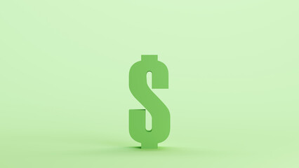 Green dollar sterling money currency economy symbol typography mint background 3d illustration render digital rendering