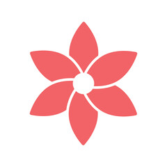 Simple flower icon illustration isolated with white background.