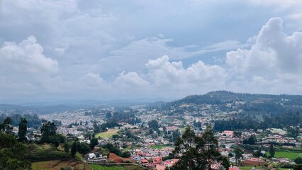 view of the Ooty town of Nilgiri District, Tamilnadu