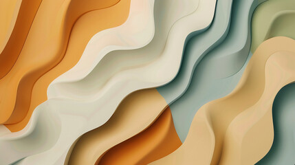 Abstract Background with Wavy Layers in Soft Pastel Colors