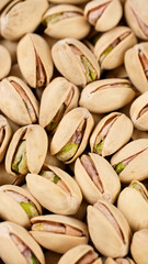 fresh salted roasted pistachios, close up
