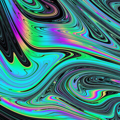 Abstract colorful wavy groovy psychedelic background