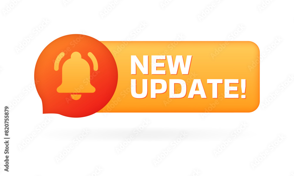 Poster new update notification bubble. new update icon. flat style. vector icon