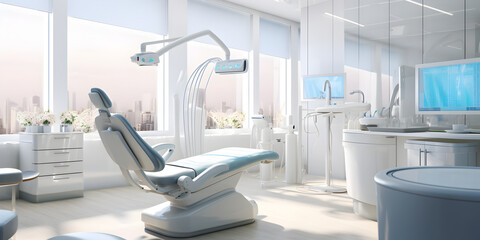 New modern dental clinic office and Dental cabinet with various medical equipment
