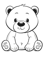 Obraz premium Adorable Bear Coloring Page for Kids