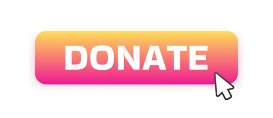 Donate button icon. Flat style. Vector icon