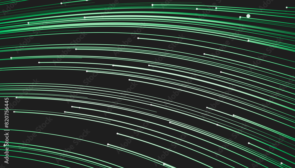 Aufkleber Abstract green digital technology background. Big data visualization. High speed Network connection structure. 3d render.