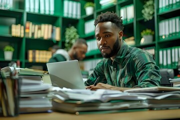 Obraz premium Diverse Team of Accountants Collaborating in Finance Industry Setting