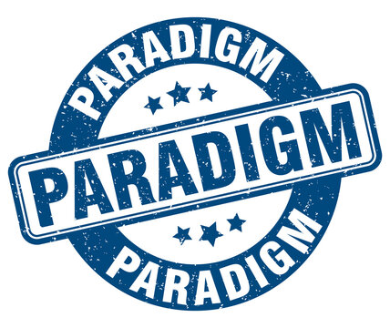 paradigm stamp. paradigm label. round grunge sign