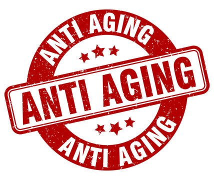 anti aging stamp. anti aging label. round grunge sign
