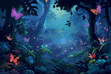 Mystical Night  Forest