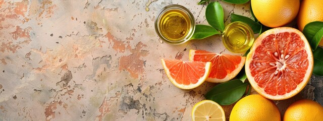 grapefruit essential oil. Selective focus