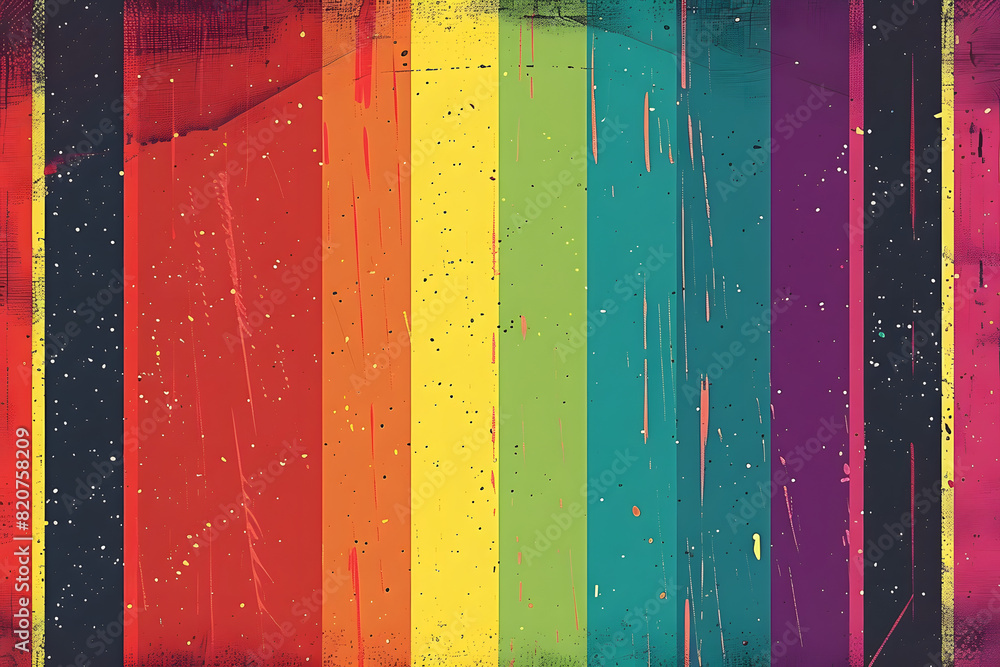 Poster seamless retro colorful rainbow vhs scanlines or tv signal static noise pattern tileable television 