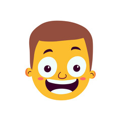 smiling happy boy cute cartoon character vector illustration template design