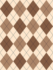 Beige Argyle pattern. Seamless geometric background for fabric, textile, clothing, wrapping paper. Backdrop for party invite card
