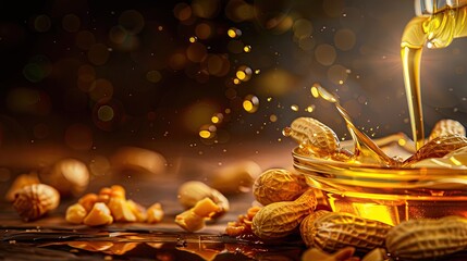 peanut essential oil. Selective focus