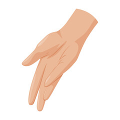 Hand throwing something or invisible objects. Hand throwing away.