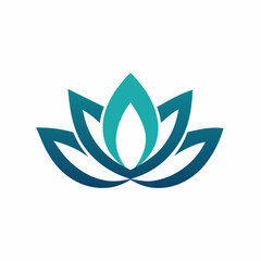 Lotus flower logo design vector art illustration