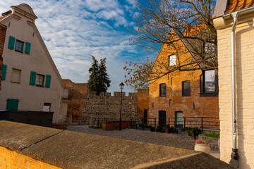 Medieval buildings of the European city of Torun in Poland. 