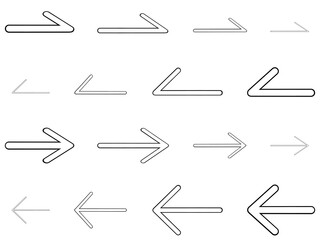 白抜きの矢印セット