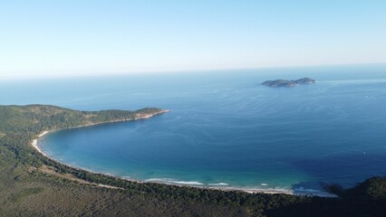 Scenic view of the beautiful beach Lopes Mendes at Ilha Grande, Rio de Janeiro, Brazil