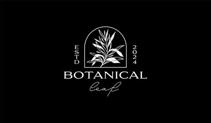 Botanical Plant Leaf Flower Logo Template. Universal creative premium symbol. Vector illustration. Creative Minimal design template. Symbol for Corporate Business Identity