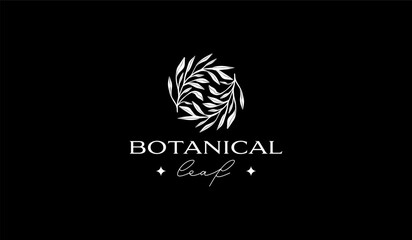 Botanical Plant Leaf Flower Logo Template. Universal creative premium symbol. Vector illustration. Creative Minimal design template. Symbol for Corporate Business Identity