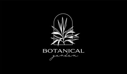 Botanical Plant Leaf Flower Logo Template. Universal creative premium symbol. Vector illustration. Creative Minimal design template. Symbol for Corporate Business Identity