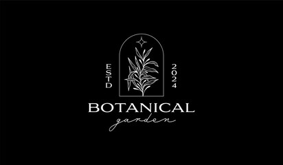 Botanical Plant Leaf Flower Logo Template. Universal creative premium symbol. Vector illustration. Creative Minimal design template. Symbol for Corporate Business Identity